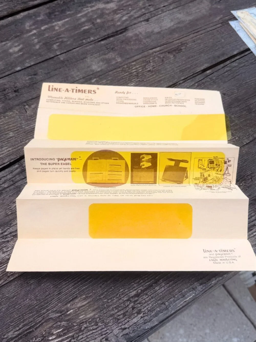 Vintage Line A Timers Moveable Hiliters Highlighters Bookmarks Transparent Strip